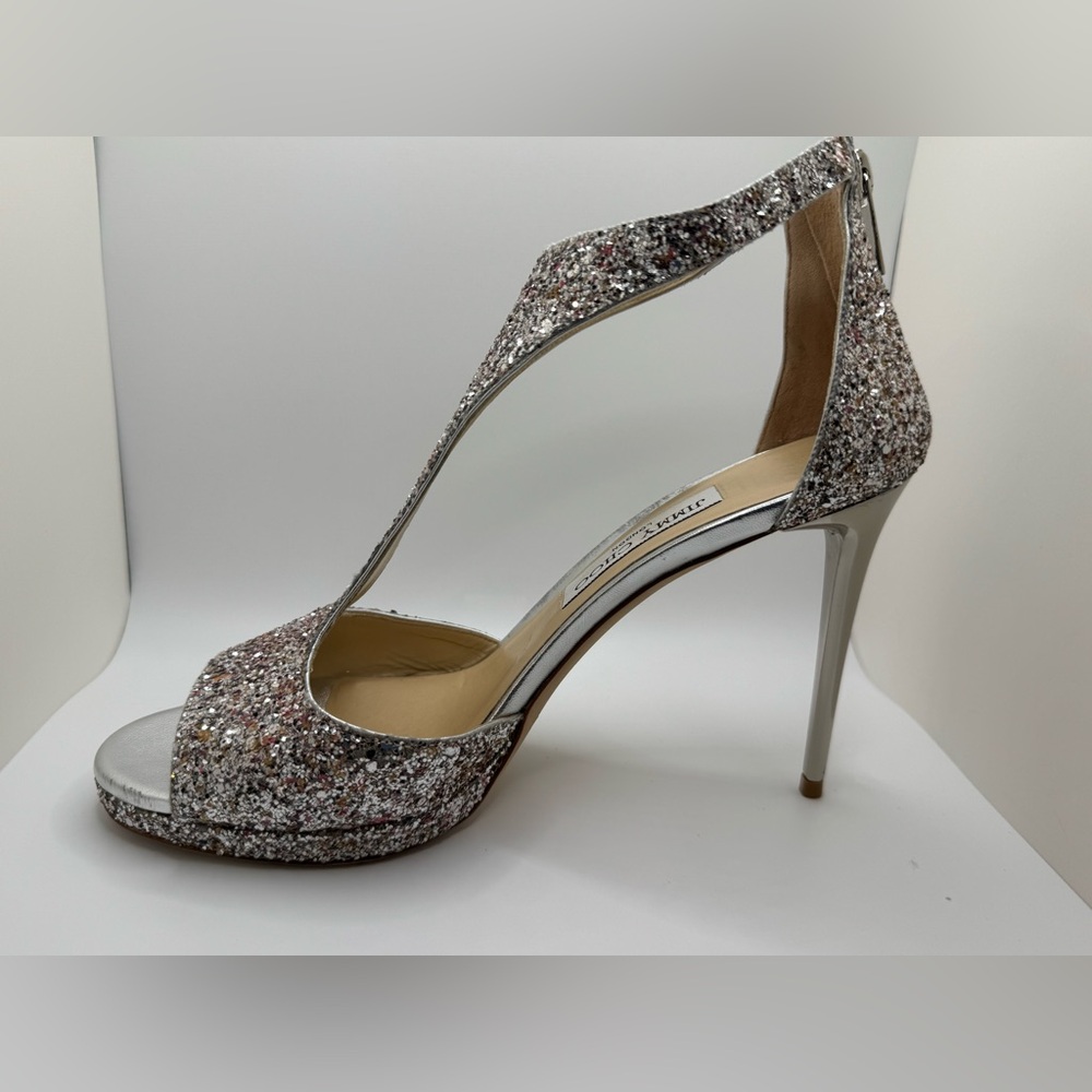 Jimmy Choo Lana 100 Camelia Multi Glitter Heels – EU 39 - Like New!! - Picture 4 of 11